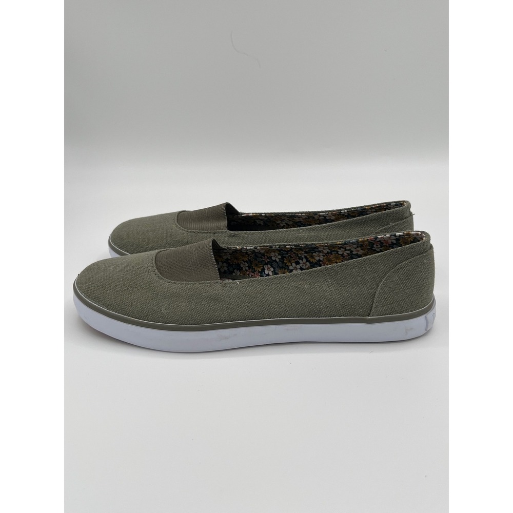 Daniel Green Jena Canvas Slip On Shoes Comfort Casual Olive Green- 7.5N Cotton - Picture 2 of 7